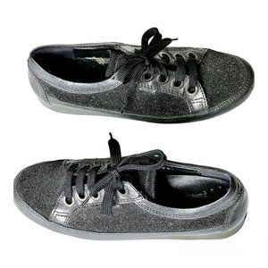 Mephisto Bretta size 9 Glittery Black Lace-up Sneakers, Leather